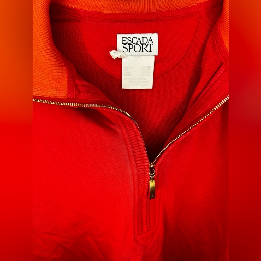 Women’s Escada Sport Red Sweatsuit Matching Set Cotton Polyester Size Large - Picture 3 of 4